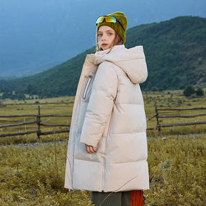 Качественный длинный плащ для мальчиков и девочек, теплая зимняя стеганая куртка с капюшоном для уличной одежды, повседневный стиль для подростков, детей - Product Image 4