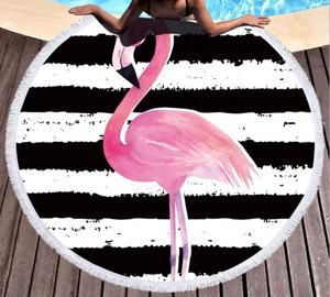 ビーチタオルトロピカルパラダイスパターンフリンジ付き - Product Image 1