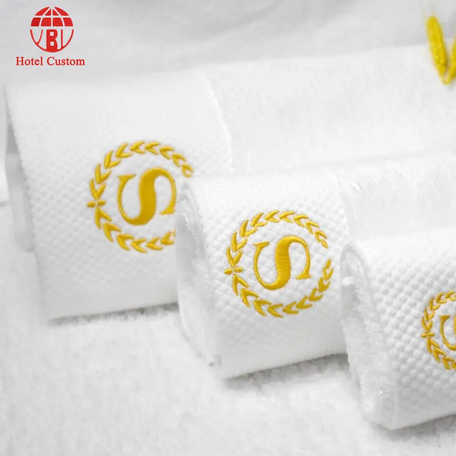 Hotel towels bath 100% cotton grey dobby border wash towel custom logo long and short pile microfiber bath towels