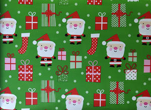 Papier d'emballage <span class=keywords><strong>de</strong></span> Noël plié pour enfants garçons filles homme femmes cadeaux. Papercraft Bonhommes <span class=keywords><strong>de</strong></span> neige, cannes <span class=keywords><strong>de</strong></span> bonbon, arbre, chaussettes, flocons <span class=keywords><strong>de</strong></span> neige - Product Image 3