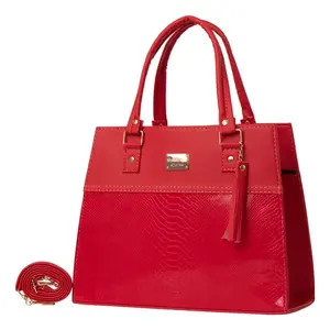 Sac à main en cuir pour femme Fana Maura, style à rabat, motif serpent rouge et strass, pour mariage et usage quotidien - Product Image 5