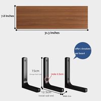 Capacité de charge Supports à 90 degrés en métal noir pour étagères Support en L mural pour étagères flottantes avec vis