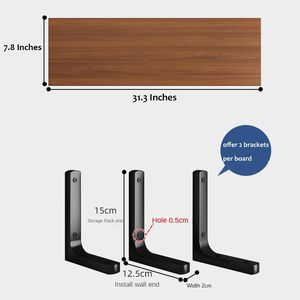 Capacidad de carga Metal negro Soportes de 90 grados <span class=keywords><strong>para</strong></span> estantes Soporte <span class=keywords><strong>L</strong></span> montado en la pared <span class=keywords><strong>para</strong></span> estanterías flotantes con tornillos - Product Image 3