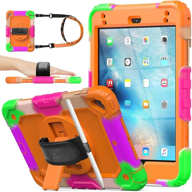 Heavy Duty Protective Rubber Case for iPad Mini 5 Case with Pencil Holder