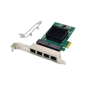 SUNWEIT ST7209 PCIe X1 Ethernet network Card 1000Mbps 1Gbps 4 Ports RJ45 lan Card BCM5719 chipset Compatible with WOL PXE VLAN