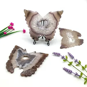 Wholesale Natural Crystal Druzy Agate Butterfly Crystal Craft Carving Crystal Butterfly For Home Decoration