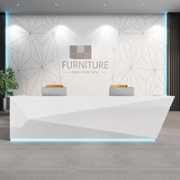 Comptoir de réception LED au design fantastique, bureau de réception en forme de L pour bureau, salon de beauté