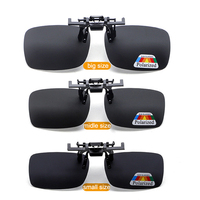 Lunettes de soleil polarisées TAC rectangulaires à clipser, type rabattable, pour la conduite de nuit, à porter sur les lunettes de vue