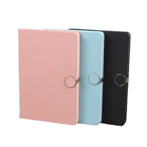 2023 High Quality A5 Simple Round Magnetic Button Leather Faced Student Notebook Morandi Color Series Executive Notebook