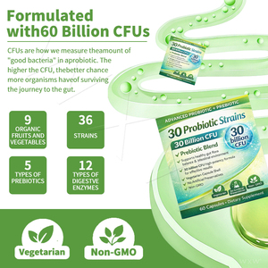 Probiótico Avanzado Prebiótico 100 Mil Millones de UFC 30 Cepas Enzimas Digestivas Salud Intestinal Apoyo para Mujeres OEM - Product Image 3