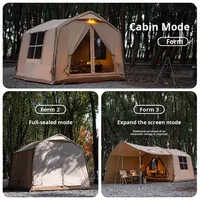 Tente gonflable entièrement automatique en forme de maison pour camping extérieur, imperméable, une chambre, un salon, installation en une touche, quatre saisons