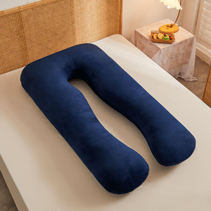 Oreiller de maternité <span class=keywords><strong>ergonomique</strong></span> en U pour le corps entier, <span class=keywords><strong>coussin</strong></span> de <span class=keywords><strong>grossesse</strong></span> doux avec housse lavable, soutien ventre, dos et hanches - Product Image 4