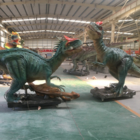 HT-031 Dinosaurus Animatronik Brachiosaurus Berkualitas Tinggi Ukuran Besar dengan Kepala dan Ekor Bergerak, Rangka Logam untuk Taman Hiburan