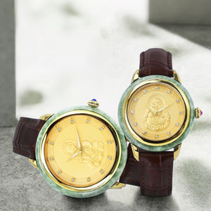 Buddhism Style Original Design Natural Jade <b>Watch</b> for Men and Women Luxury Leather Strap Automatic <b>Mechanical</b> <b>Watch</b> - Product Image 6