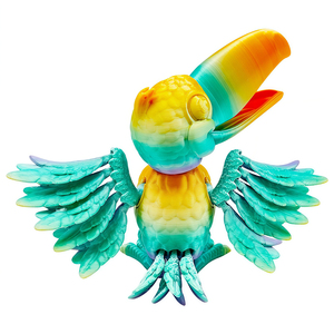 Figura Articulada de Tucán Impresa en 3D, Juguete Antiestrés con Articulaciones Móviles, Decoración de Escritorio, Alivio del Estrés, Pájaro Colorido, Regalo para Mayores de 7 Años - Product Image 4