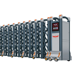 Portail électrique rétractable en aluminium, automatique, industriel, thermolaqué, durable, pour usine, école, entrée de terrain de jeux - Product Image 1