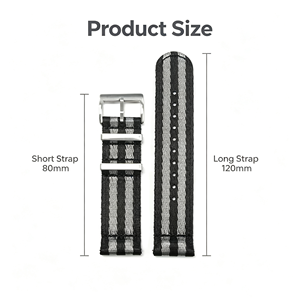 Bracelet de montre Lionorm personnalisé en nylon tressé lisse 20mm 22mm, <span class=keywords><strong>à</strong></span> libération rapide en un clic, en tissu tressé rayé style ceinture de sécurité - Product Image 3