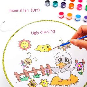 QYL paletas ventiladores de mano para ventiladores de pared portátiles ventilador de paleta decorativo para el vestido chino con mango patrón clásico multicolor - Product Image 6