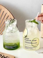 Gobelet en verre créatif coréen avec motif lettres, 650 ml, isotherme, pour jus froid, moderne, portable, grande capacité
