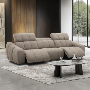 Sofá Reclinable Eléctrico de Lujo Estilo Italiano, Conjunto de <span class=keywords><strong>3</strong></span> <span class=keywords><strong>Plazas</strong></span> con Control <span class=keywords><strong>Motorizado</strong></span> del Reposacabezas, Sofá Modular para Residencia o Villa - Product Image 1