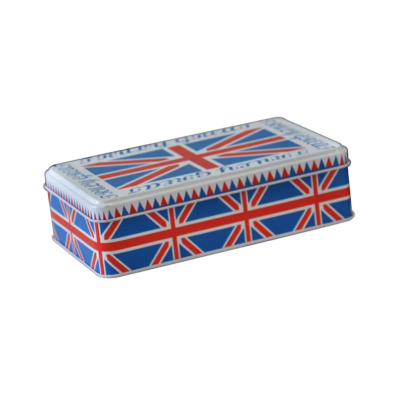 Пищевой Прямоугольный дизайн, жестяная коробка для печенья, металлическая упаковка для шоколада, жестяные банки