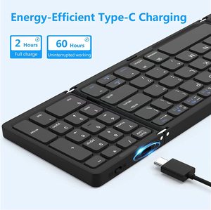 Clavier portable personnalisé en ABS rechargeable et pliable, clavier d'ordinateur triplement pliable avec pavé numérique - Product Image 4