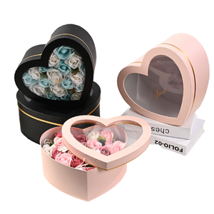 Heart-shaped Windowed Transparent Rigid Gift Box Recycled <b>Materials</b> for Valentine's Day Flower <b>Packaging</b> High-end Silk Scarf - Product Image 1