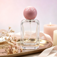 Flacon pulvérisateur de parfum en verre transparent de 35 ml, vide, portable, format voyage, avec bouchon à vis rectangulaire, corps exquis, pulvérisation par pression