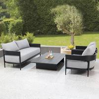 Ensemble de meubles d'extérieur, canapé en forme de L, canapés de jardin en aluminium, meubles de maison, ensemble de meubles de patio, chaise longue