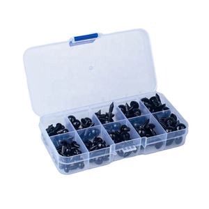 100 Piezas de <span class=keywords><strong>Ojos</strong></span> de Seguridad de Plástico Negro de 6-12 mm para Manualidades, Osos de Peluche, Juguetes de Peluche, Muñecos de Animales, <span class=keywords><strong>Amigurumi</strong></span> - Product Image 1