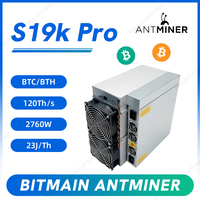 Efisiensi Tinggi Terbaru Harga Terendah Antminer S19k Pro Bitcoin Miner ASIC Miner 115T 120T 2760W 23J/T Tersedia