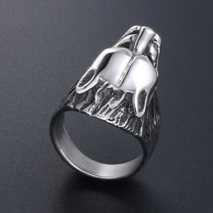 Wolf Head <b>Titanium</b> Steel <b>Ring</b> Unisex Retro Animal Design SA385 - Product Image 2