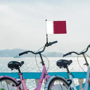 Benutzer definiertes Logo Rot Gelb Grün Orange PVC Fahrrad Fahrrad Sicherheits markierung Warn flagge Mit Glasfaser stange