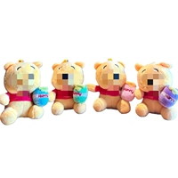 Porte-clés en peluche ours de dessin animé de 10 cm (4 pouces), petits charms, jouets promotionnels, personnages de dessin animé, vente en gros