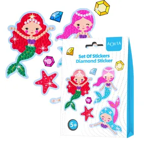 Top Fashion Diy Children's Bracket Handmade Cardboard Stickers Diamond Painting Lovely Mermaid Girl Dot Painting