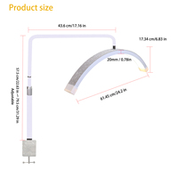 Lampu Meja Kuku LED 25 inci E26 Clip-on, Lampu Manikur Modern Kontrol Sentuh, CRI 95 Tinggi, Lampu Meja Salon Kecantikan dari Aluminium Alloy