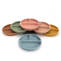 Assiette à dîner ronde pour enfants en silicone, personnalisée en usine, promotionnelle, nouveau design, écologique, robuste et très populaire