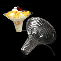 Gobelets jetables en PET de qualité alimentaire 500 ml transparents pour glace pilée avec poignée et motif floral pour le camping - Vente en gros