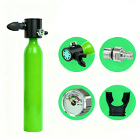 Bouteille d'air de plongée portable en aluminium de haute qualité 1L, réservoir d'oxygène sous-marin, équipement de plongée avec lunettes de plongée et adaptateur