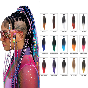 <span class=keywords><strong>Extensiones</strong></span> de ganchillo para cabello africano, trenza fácil, cabello trenzado sintético preestirado, ombré, 2022 - Product Image 2