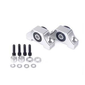 Engine Mount <b>Bracket</b> For Honda Civic EKEG Aluminum <b>Silver</b> Black With Hardware Kit - Product Image 1