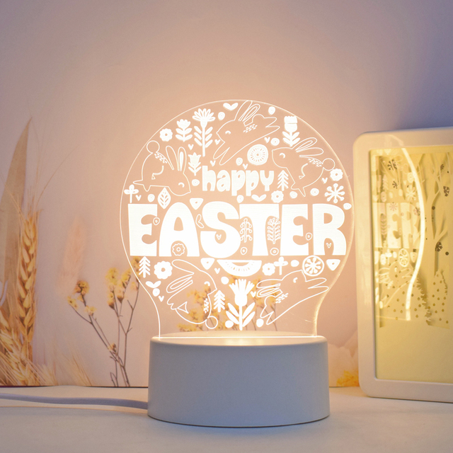 Modern Black/White Mini LED Night Light for Crafts and Bathroom Use USB Powered Warm White Light Manual Button Control