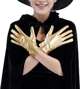 男性用および女性用光沢のあるメタリック手首の長さの衣装手袋ハロウィーンコスプレハンドアクセサリー - Product Image 6