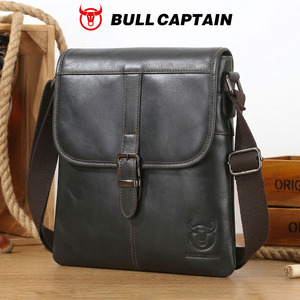 Bolso Bandolera de Cuero para Hombre BULLCAPTAIN, Estilo Vintage, para Trabajo, con Espacio para Tablet de 9.7 Pulgadas, Bolso Cruzado de Cuero Genuino - Product Image 1