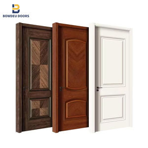 Precio al por mayor, piel de puerta de fábrica, Blanco imprimado, WPC, puertas de madera moldeadas, habitación interior, piel de puerta precolgada - Product Image 1