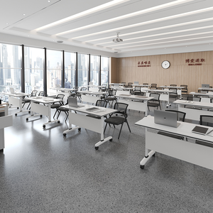 مكتب كمبيوتر قابل للطي مع عجلات، مناسب للاستخدام في المنازل والفنادق وقاعات الاجتماعات. - Product Image 5