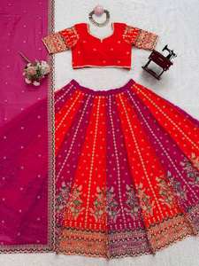 Boutique Collection Premium Designer Wear Heavy Lehenga Choli Georgette Broderie ethnique indienne moderne pour occasions spéciales - Product Image 5