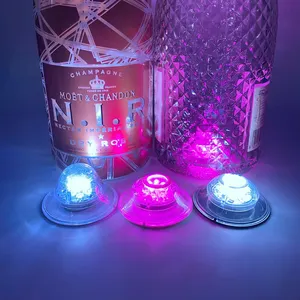 28mm /45mm /60mm /70mm Eva led sous-verre fournitures de fête led bouteille lumière autocollants pour bar boîte de nuit fête champagne bouteille de vin