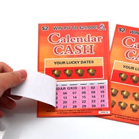 Échantillon Gratuit Personnalisé : Cartes à gratter de Bingo avec languette à déchirer et fenêtre unique