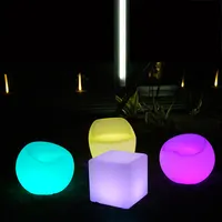 Pe Plastic Led Meubels Bar Light Glow Verlichte Led Kubus Kruk Met Multi Kleur